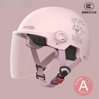3C Certified Electric Motorcycle Helmet for: Motosiklet kaskı (dəbilqə) - 3c-sakura-pink-hd-long-mirror-new-national-standard-class-a