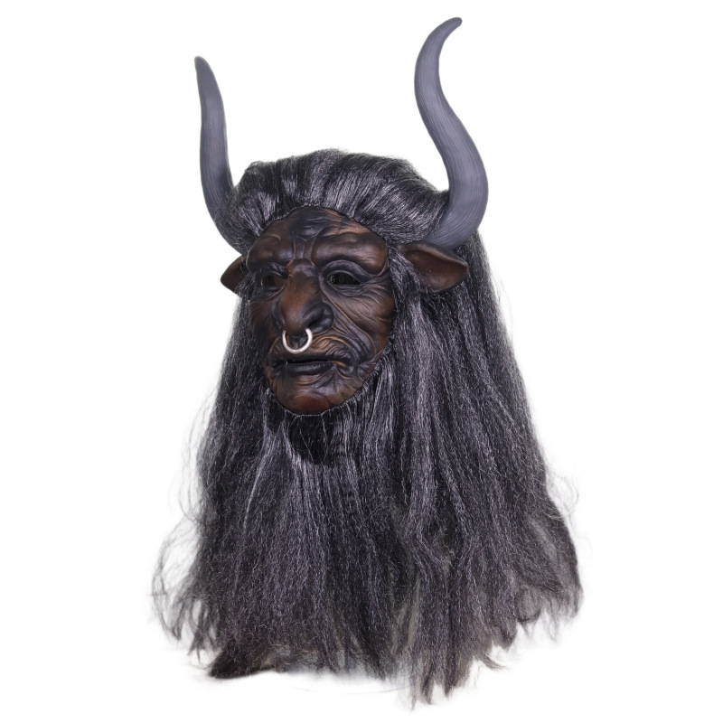 Tiktok mismo estilo vaca diablo máscara viaje al Oeste Zhou Xingchi vaca cabeza cubierta 2023 nuevos accesorios de Halloween