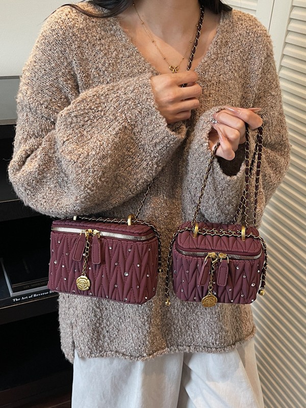 Bagos de caja transfronterizos de alto nivel de fragancia para mujeres 2025 nuevo estilo transfronterizo de cadena de diamante de alta moda bolso de hombro