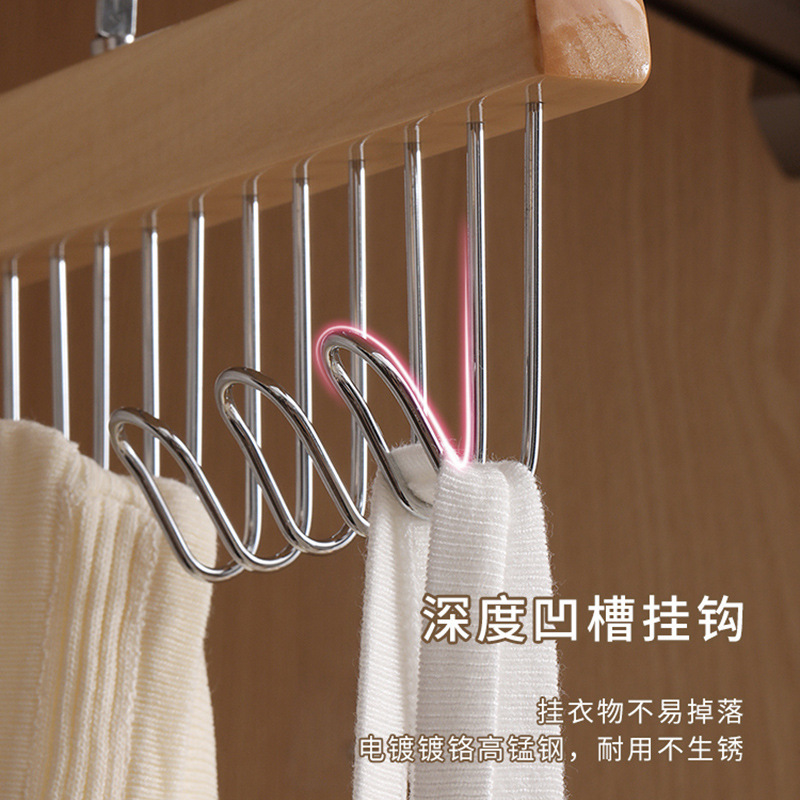 跨境多功能衣架挂钩内衣吊带领带包包家用卧室衣柜实木衣挂批发|undefined