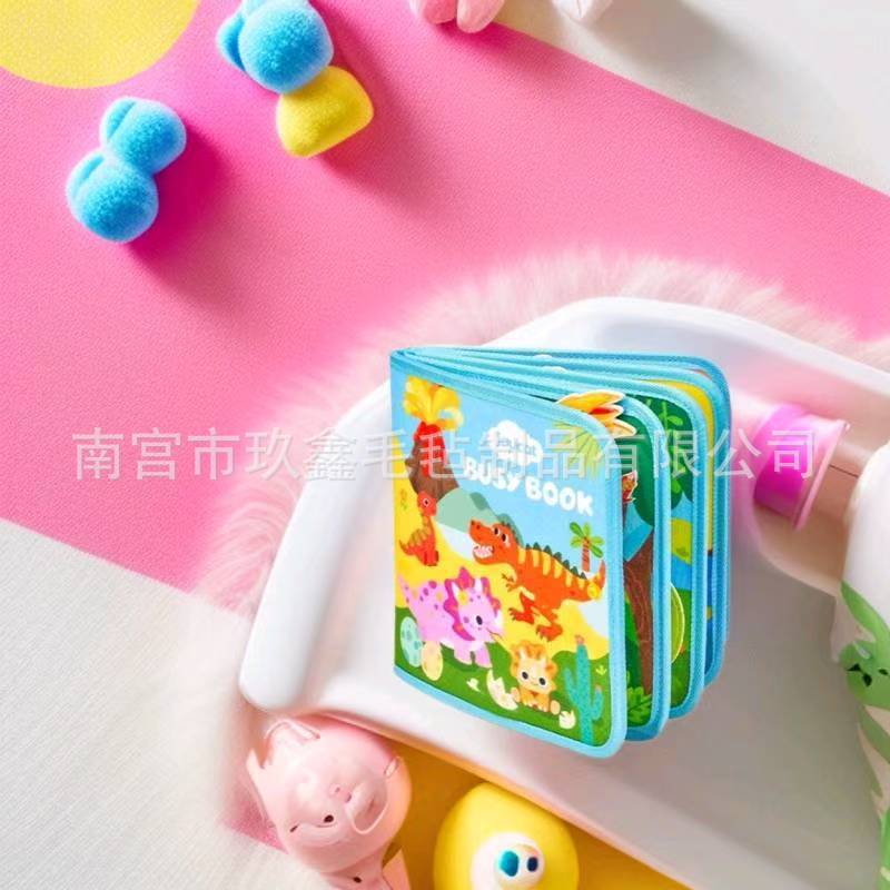 comercio exterior transfronterizo niños tablero de aprendizaje de fieltro educación temprana juguetes de rompecabezas plegables dibujos animados animales libros tranquilos al por mayor