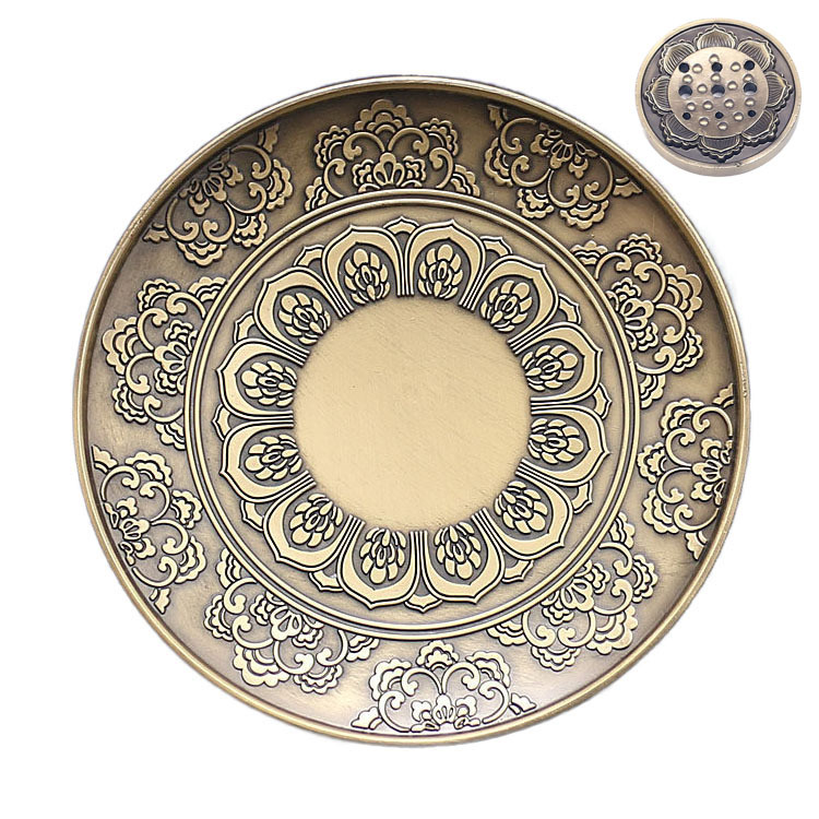 Quemador de incienso de estilo antiguo de cobre, soporte para varillas de incienso de loto, decoración zen para el hogar, sin caída de ceniza. image 11