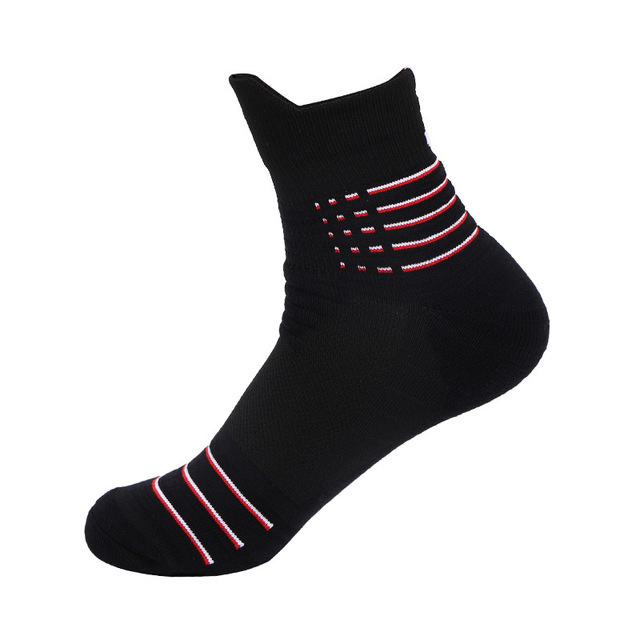 Men's Sports Running Socks Outdoor Elite Fitness Basketball Sports Breathable Thick Cushion Compression Quarter Socks