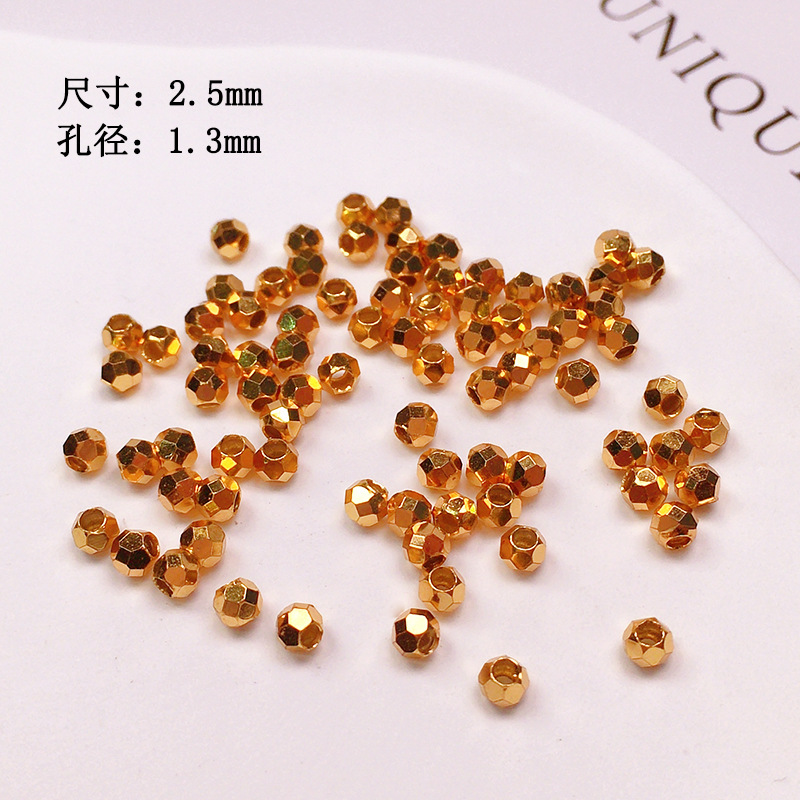 S925 Silver Gold-Plated Small Spacer Beads, Loose Beads, Accessories for Bracelets, Necklaces, String Decorations, DIY Handmade
