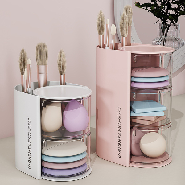 Table cosmetic plastic rotating storage box