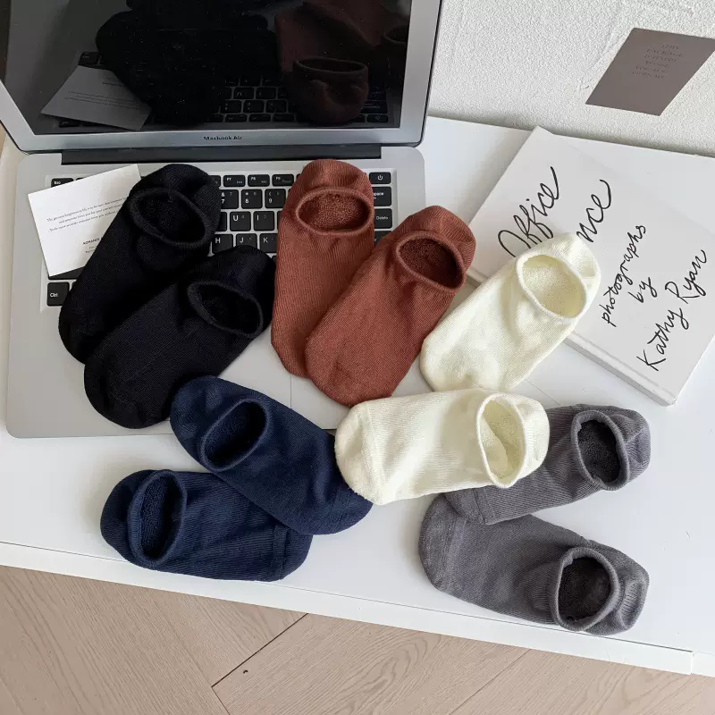 袜子男隐形袜船袜棉袜休闲加厚吸汗毛巾底毛圈底透气吸汗夏天短袜