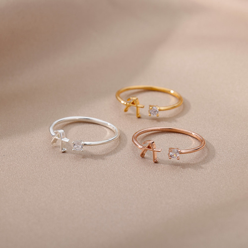 AliExpress alphabet ring 26 letters AZ gold 18k gold plated unisex ring creative finger ring wholesale jewelry