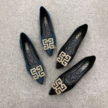 尖头单鞋女浅口百搭四季鞋子2025年夏季新款舒适软底黑色平底瓢鞋