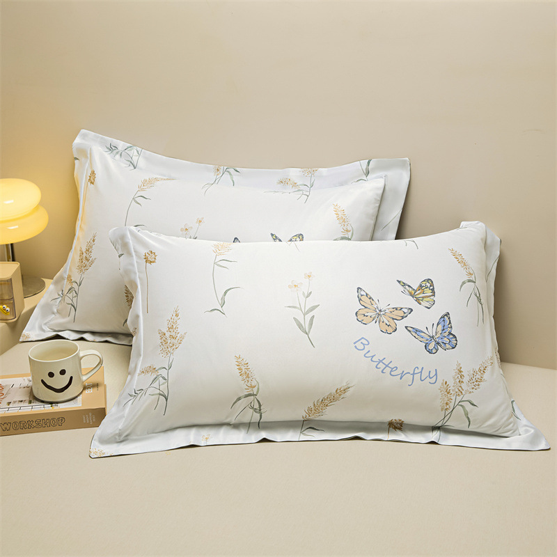 Un par de fundas de almohada de seda de hielo de 48cmx74cm fundas de almohada de seda para el hogar 2025 nuevo juego completo individual premium