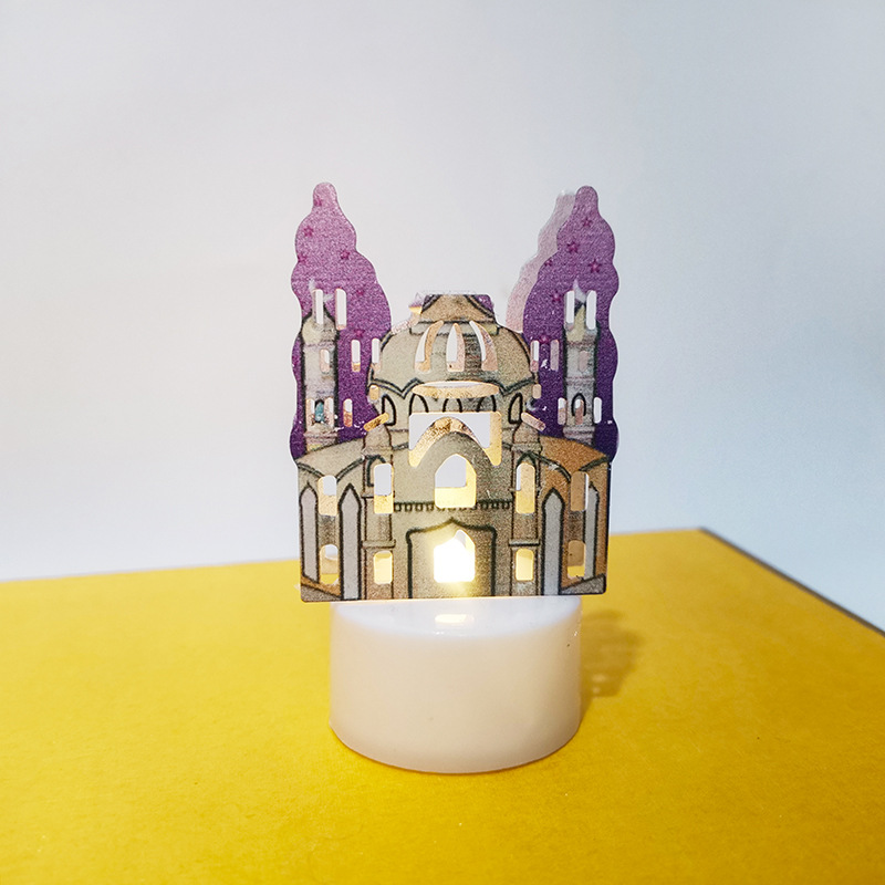 Nueva lámpara de vela electrónica LED iluminación creativa iluminación de atmósfera decoración pequeña lámpara de color hierro forjado estrella de modelado lámpara de noche