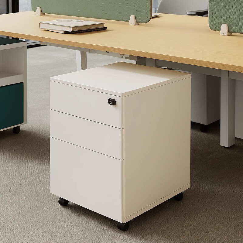 File Cabinet Small Office Lockable Wooden Small Cabinet Storage Cabinet Drawer Cabinet with Wheels Mobile Under-Desk Storage Cabinet