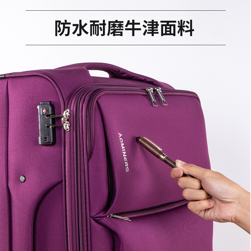Equipaje de estudiante de tela Oxford de gran capacidad 20 24 maleta de 28 pulgadas maleta de embarque para hombres y mujeres entrega fuerte y duradera