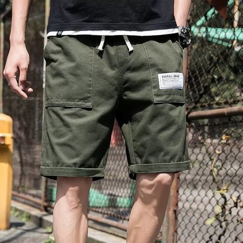 Korean version men's summer sport work pants five-pocket casual youth stylish mid-rise pants trendy