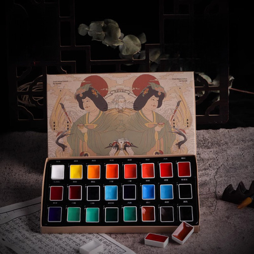 Rubens solid painting ink traditional Chinese painting colors tube Chinese painting supplies traditional Chinese painting for beginners 12 colors 24 colors ink painting