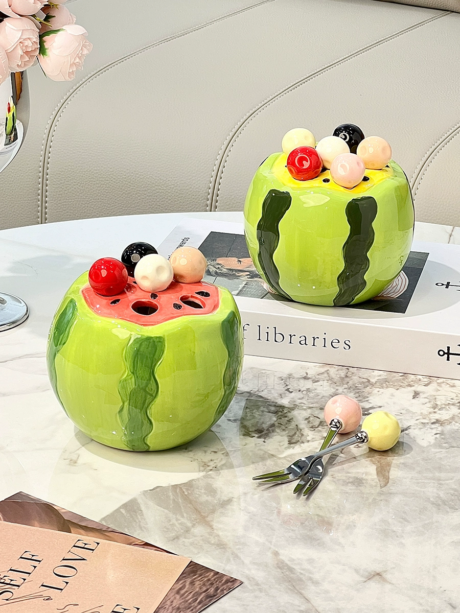 Детский набор для хранения арбуза: вилка для фруктов, вилка для фруктов, милый набор из нержавеющей стали, домашний светлый люкс