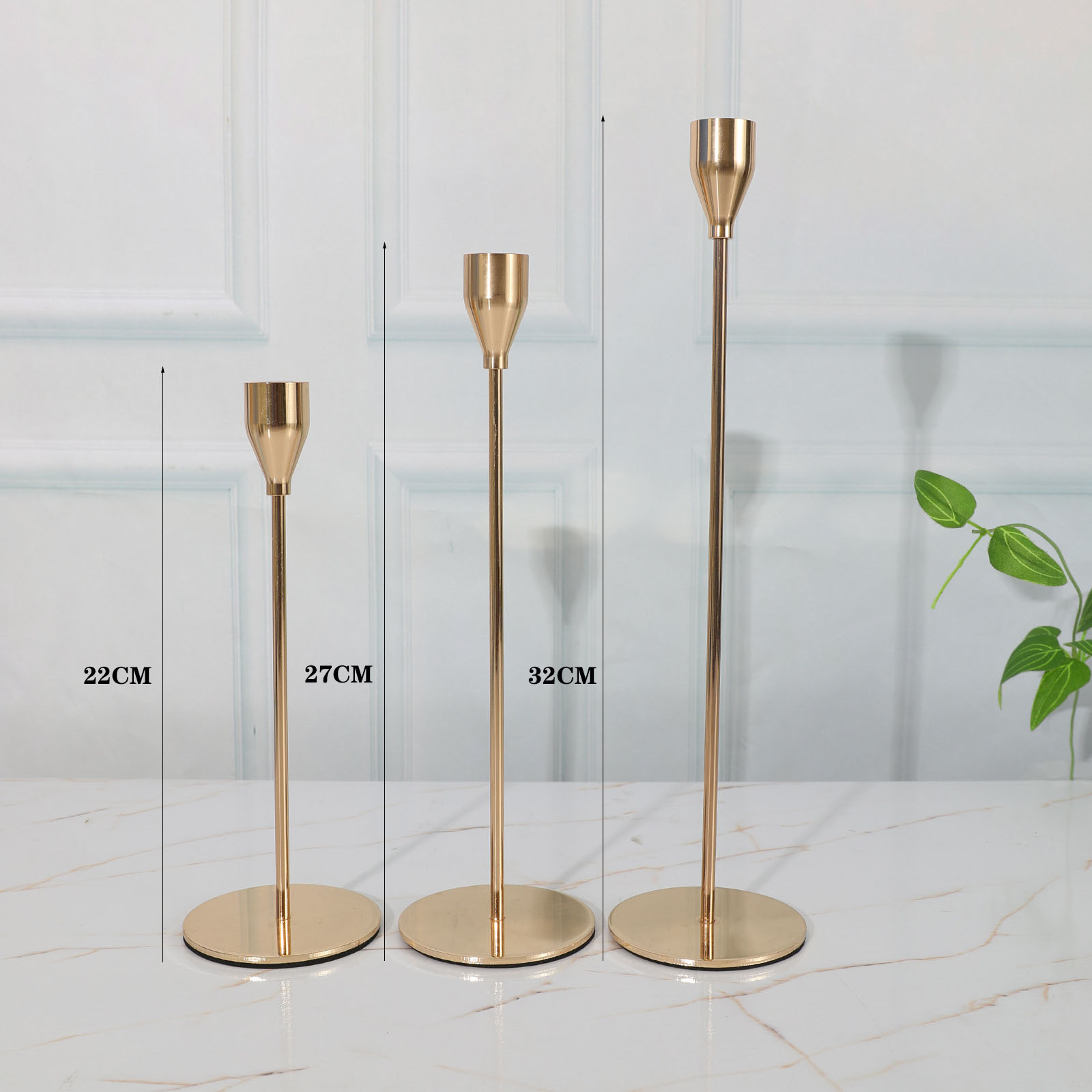 Vacaciones cumpleaños candelabro decoración oro luz lujo vela lámpara hogar occidental romántica boda vela cena Accesorios