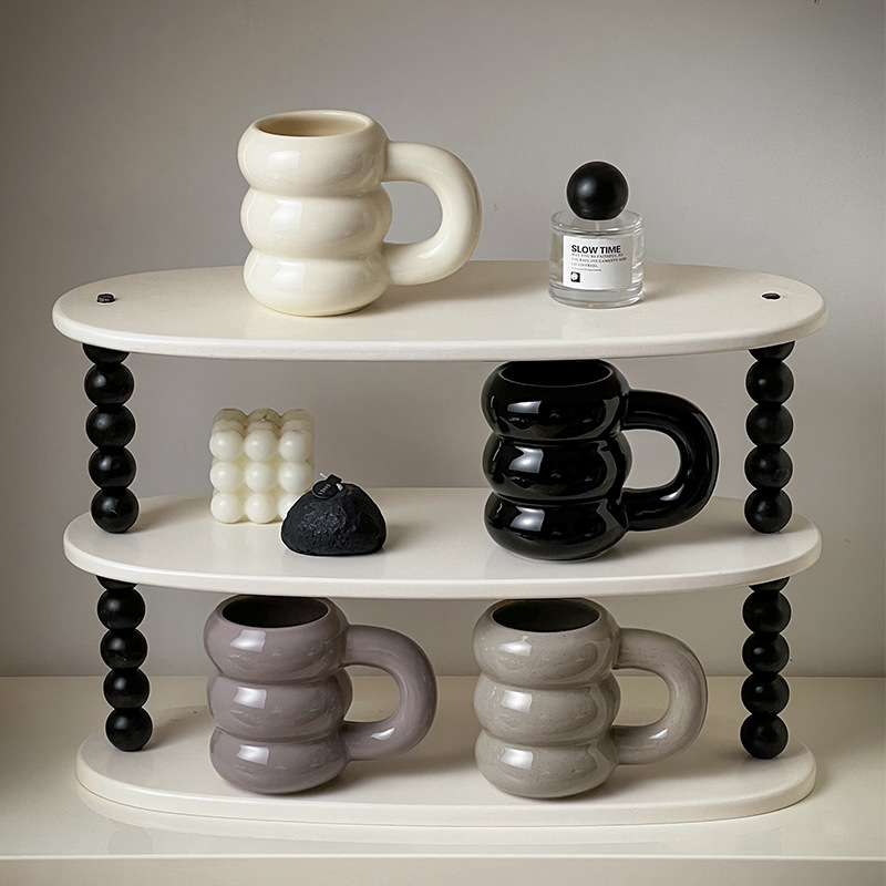 Chubby ceramic mug, Nordic creative water cup, large capacity coffee cup, good-looking niche couple pairing cup