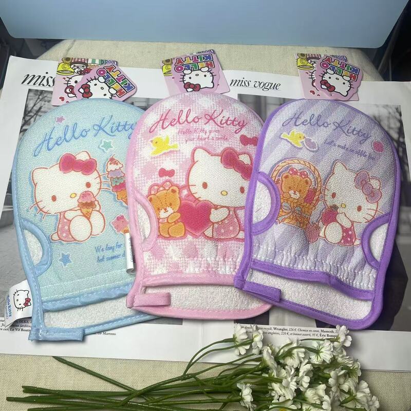 Genuine Sanrio Kulomi Bath Towel Cute High-value Girls' Household Bath Flower Backwear Towel Backwear Gloves
