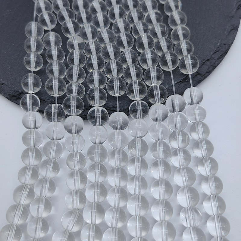 Ice-Transparent Crystal Glass Beads, Assorted Sizes 10mm, 8mm, 6mm, DIY Bracelet Separators, Decorative Accessories