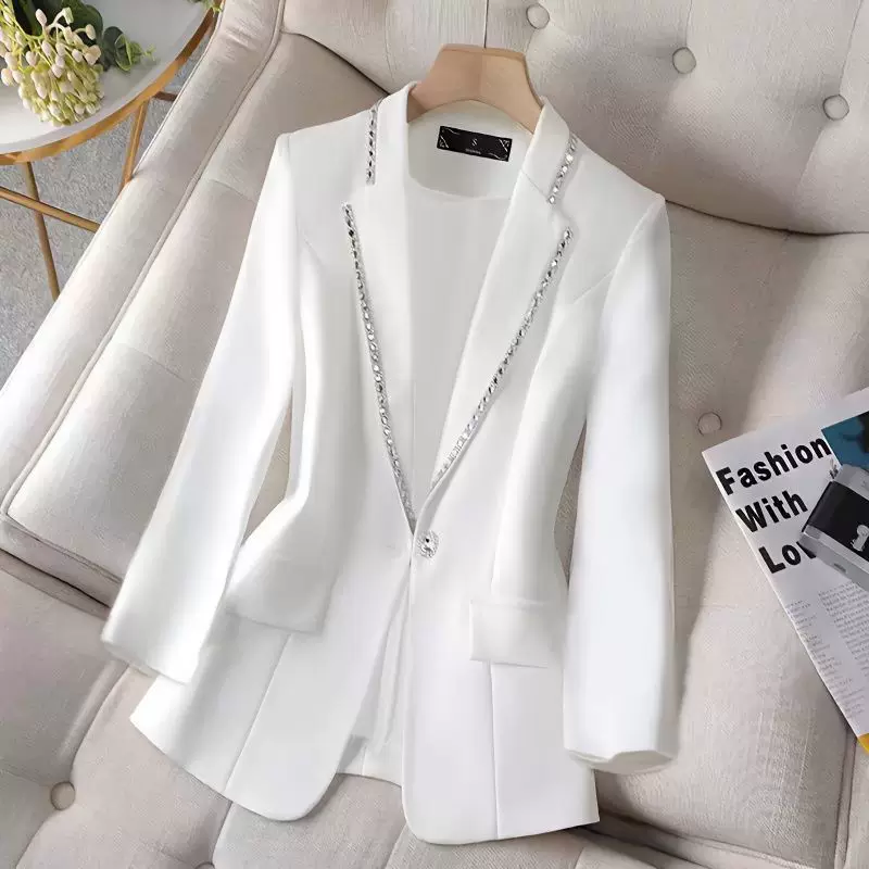 Осенний классический пиджак, модный с длинным рукавом, 2025 года, plus size
