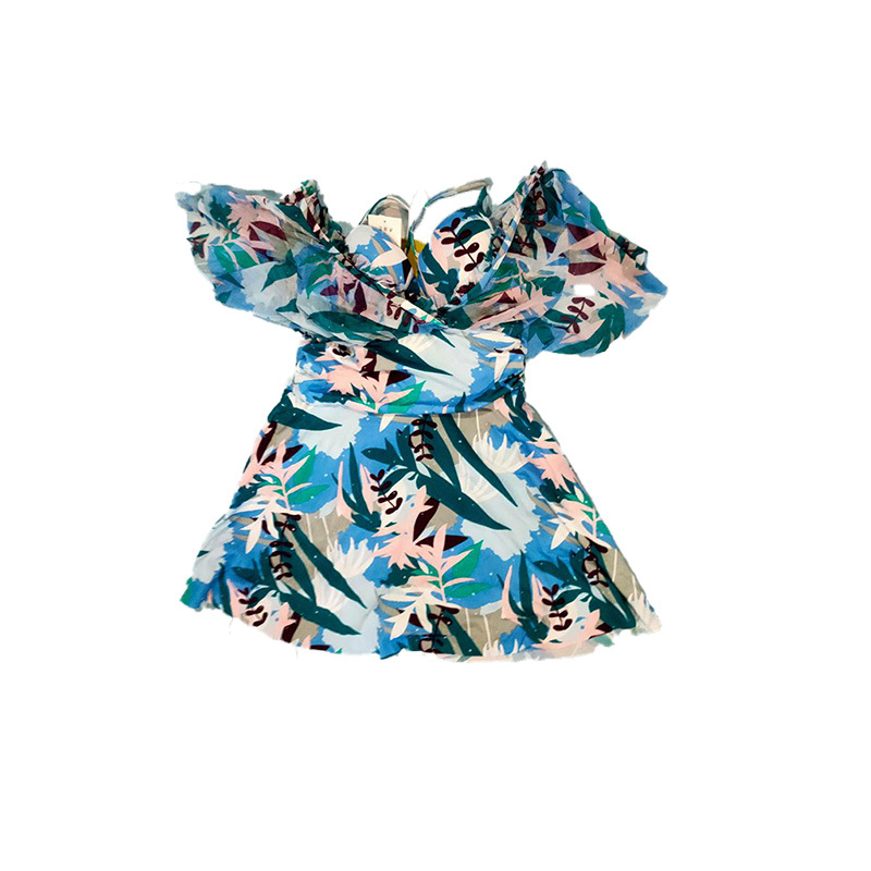 Traje de baño de alta gama para mujer, modelo 2025, con falda floral, con aros, moldeador, recatado y favorecedor de la figura, ideal para la playa.