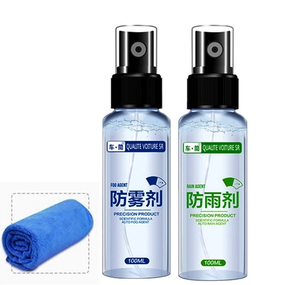 Automotive glass defogging agent, and electric vehicle helmet lenses, anti-rain