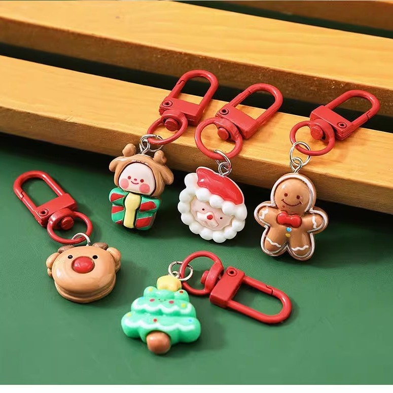 10개/크리스마스 열쇠고리 무작위 스타일