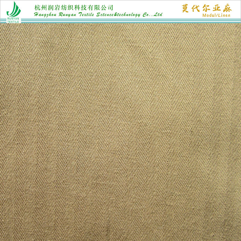 21*16莫代尔亚麻面料225gsm莫代尔麻人字斜面料 莫代尔麻鱼骨纹