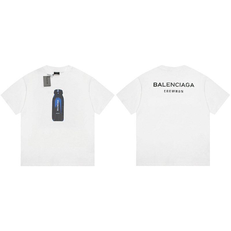 パリハイバージョンBファミリーTシャツ25s春夏新作ヘビーコットンラウンドネック半袖Tカジュアル万能男女同型|undefined