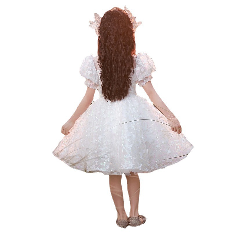 Feenprinzessinnenkleid für kleine Mädchen, Kinderkleid mit Schmetterlings-Pailletten für den Laufsteg, perfekt für Schulanfang und Klavierauftritte_voghion.com