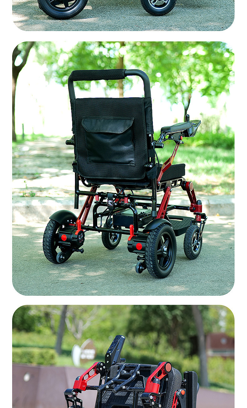 Yingkang 23kg New Cross-Border Export Lightweight Folding Wheelchair Titanium Magnesium Alloy Frame Electric Wheelchair for the Elderly