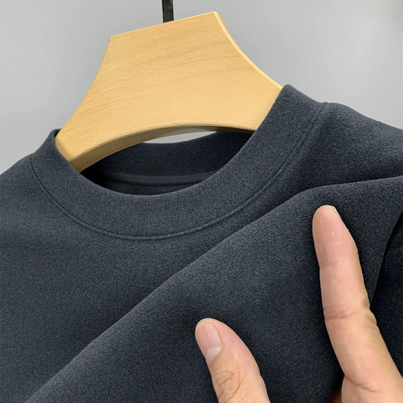 Двусторонняя рубашка Delong нижняя одежда осенняя одежда для мужчин осенний и зимний круглый воротник модная футболка с длинными рукавами ins теплый внутренний топ