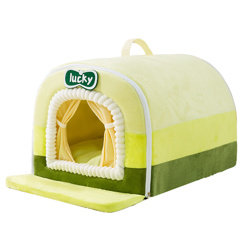 Gato otoño e invierno, cálida, a prueba de viento, yurta pintada, tienda minorista, casa curva, nido para gatos, nido para perros de peluche, nido para mascotas