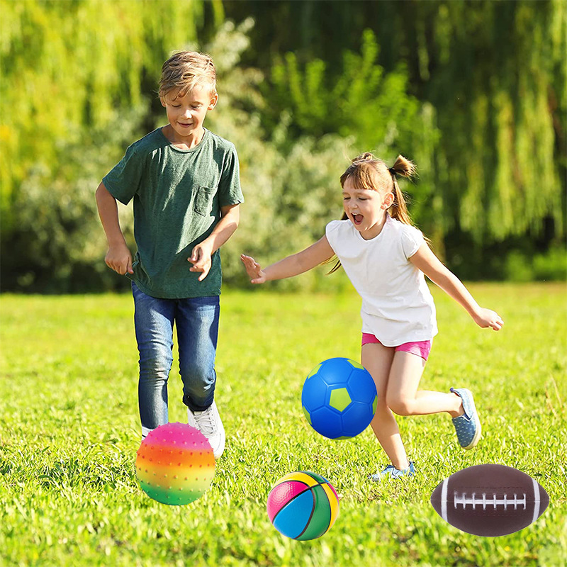 Nueva raqueta Bola de juguete inflable Niño deportes bola elástica tienda de juguetes para bebés bola pequeña bola suave de interior