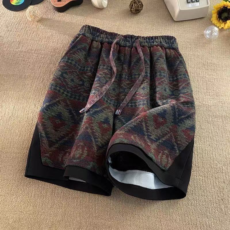 Summer Men's Stylish Loose Fitting High Waisted Casual Shorts Versatile Straight Leg Five Point Pants_viptrois.com