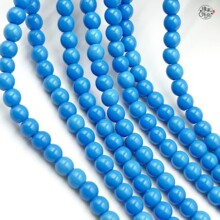 跨境菱镁矿优化美国蓝松石圆珠散珠合成松石手链配饰diy饰品串珠