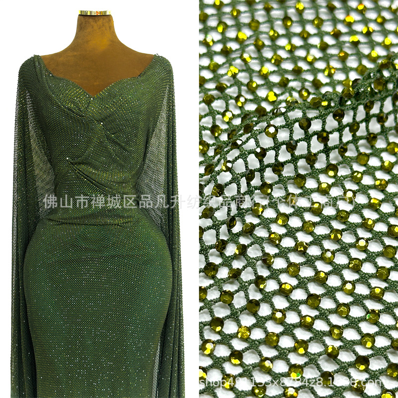 Fabricante nuevo al por mayor Zhongshan 10 hilera de tela de perforación de vidrio austríaco vestido de desfile