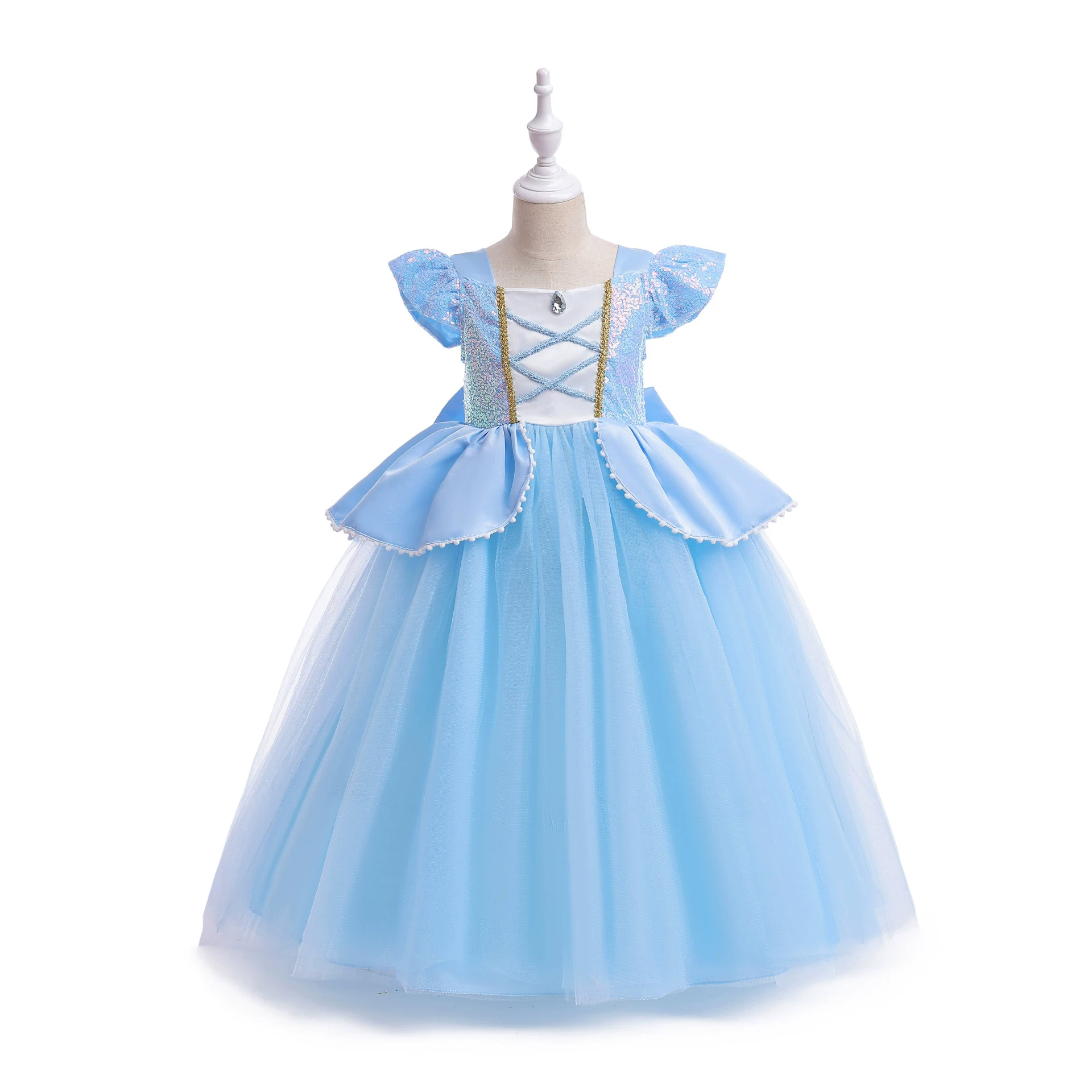 Детское платье Трансграничное платье принцессы Золушки 2023 Новое детское платье для косплея Золушки для девочек