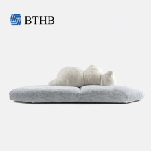 意式极简高定北极熊沙发 设计师款创意ins网红布艺大白熊客厅沙发
