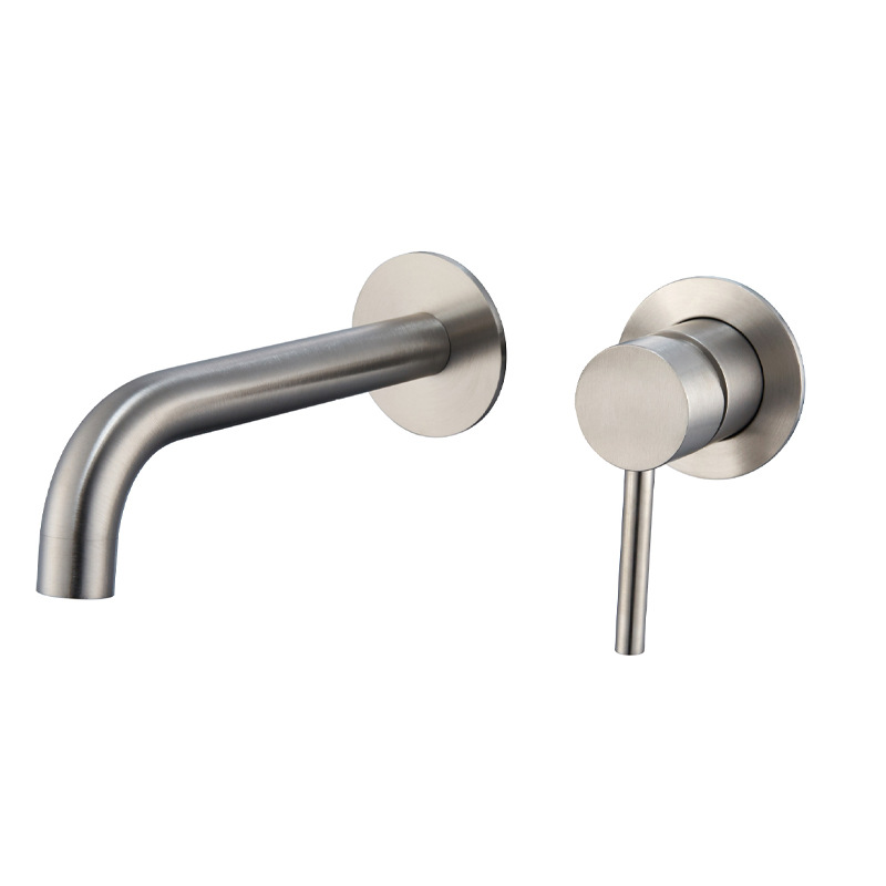 Lavabo redondo con boca fija-cepillado