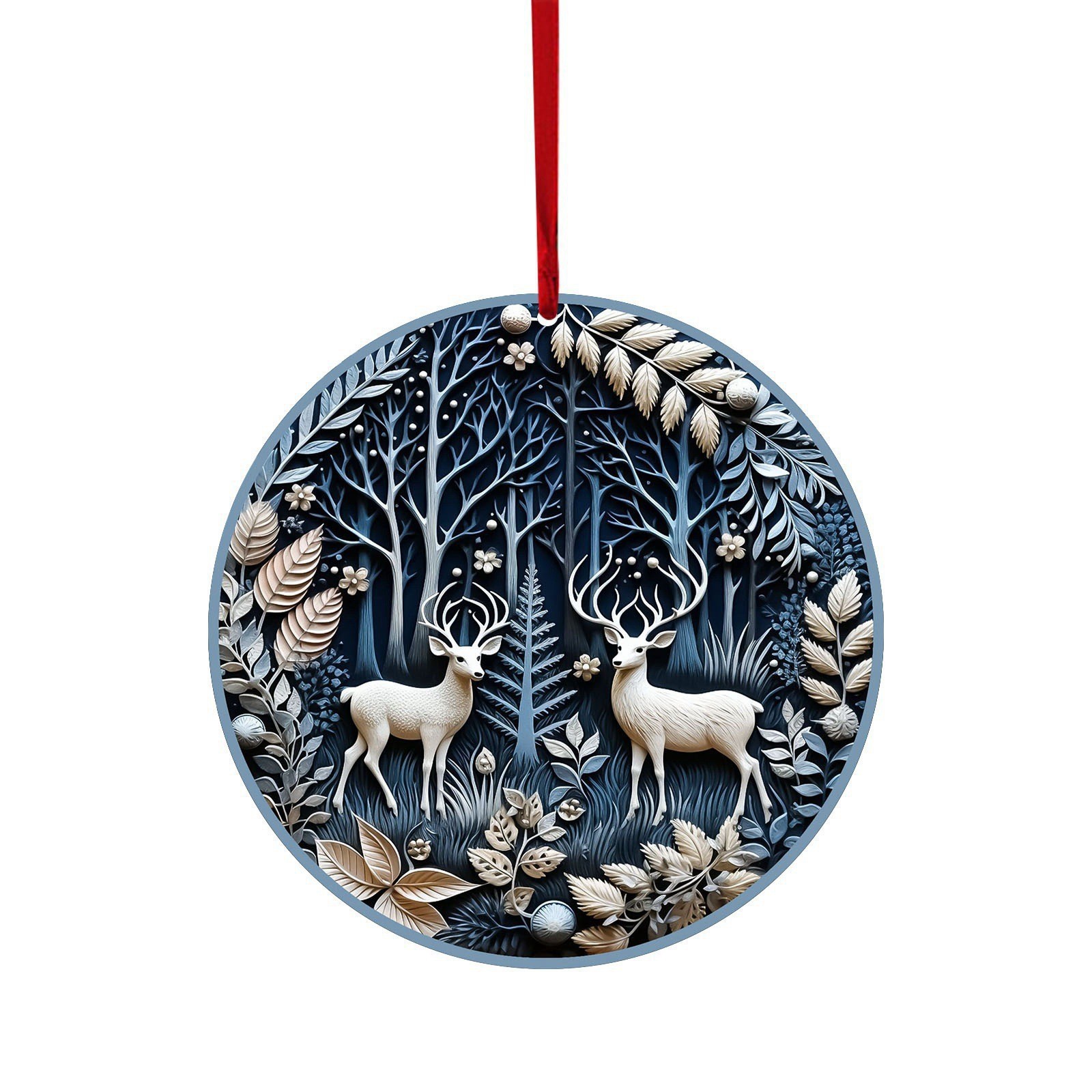 Nuevos productos transfronterizos de Navidad disco azul muñeco de nieve alce árbol de Navidad colgante decoración colgante redondo acrílico