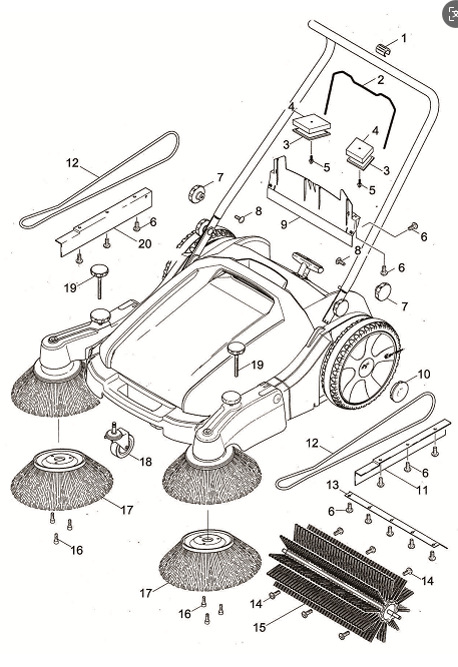 Limpieza de lavadora de suelo general sin potencia de lavadora de suelo industrial empujada a mano