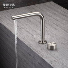 外贸跨境全铜冷热面盆龙头卫生间浴室柜洗手脸盆双孔分体式水龙头