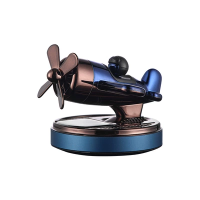 Xiaoyun fighter solar rotating car aromatherapy car perfume ornaments car aromatherapy car supplies ornaments (Car Perfume Aromatherapy) - blue-with-1-aromatherapy-core-1-bottle-of-essential-oil