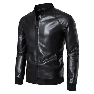 Men's leather jacket cross-border foreign trade new baseball collar Korean style youth casual handsome motorcycle PU leather jacket top