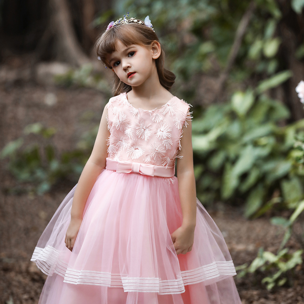 Vestido DE LOS NIÑOS vestido de princesa puffy Vestido largo de la ropa de los niños 61 ropa de rendimiento falda de malla en stock