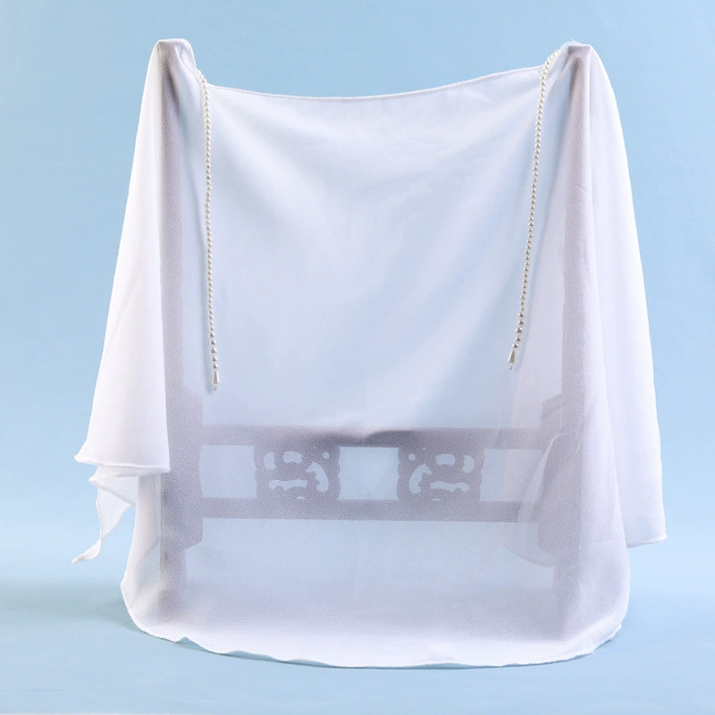 Hanfu вуаль в древнем стиле ухо висит кисточкой крышка занавеска супер фея белый шифон крышка вуаль древний костюм аксессуары крышка полотенце для лица