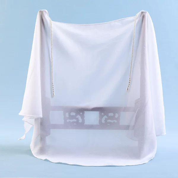 Hanfu veil ancient style ear hanging tassel cover curtain Super fairy white chiffon cover veil ancient costume accessories cover face towel