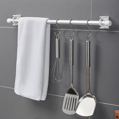 Rotatable round hook transparent curtain rod hook stay rod fixed bracket punch-free shower curtain rod support hanging rod ring