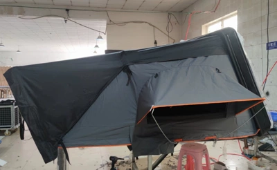 ABS hard shell side: Avtomobil dam çadırları - grey-16-m-orange-edging-3-4